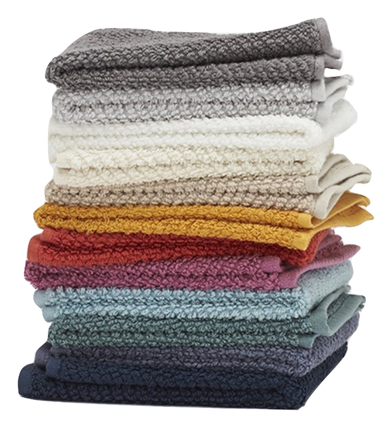 BULK Wash Cloth Towel Set 100% Cotton Absorbent Kitchen Face Washcloth 12 Ct