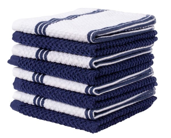 Kitchen Dish Towels, 12 Inch x 12 Inch Bulk Cotton Kitchen Towels, 8 Pack Dish  Cloths for Dish Rags for Drying Dishes Clothes and Dish Towels 